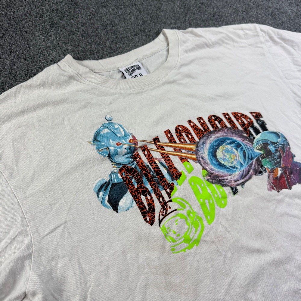 Billionaire Boys Club T-Shirt Size XL White Space Short Sleeve Robot Graphic Men